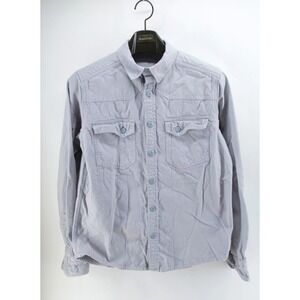 Stio Mens Shirt S Gray‎ 100% Cotton Flannel Pockets Gray Casual Button Up Logo